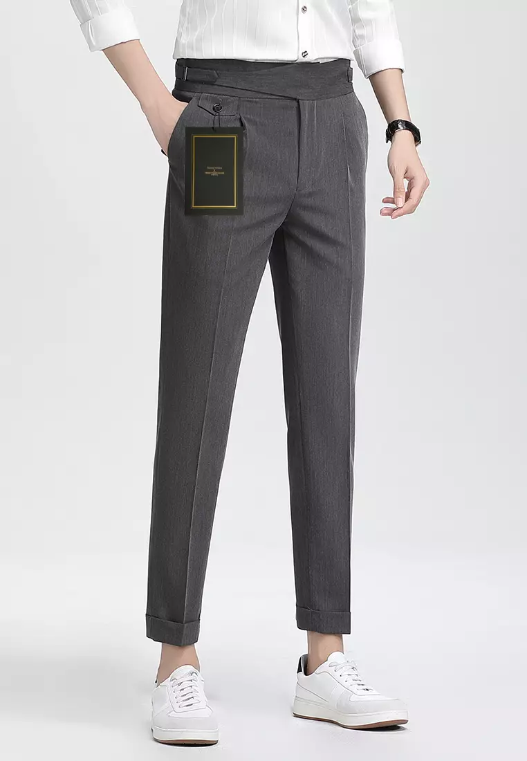 Thin Slim Fit Cropped Suit Pants DF1002A