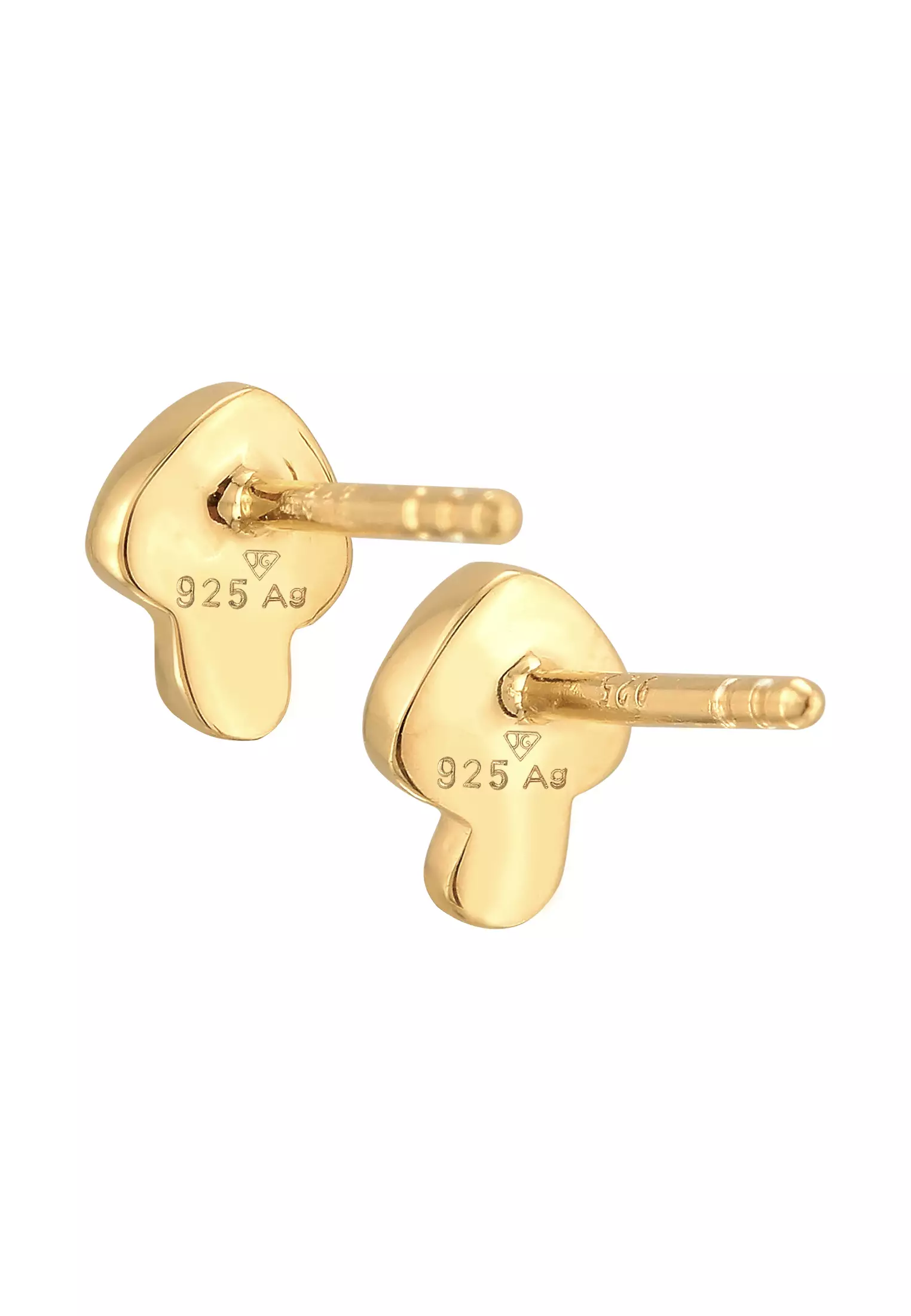 Earrings Stud Mushroom Playful Enamel Gold Plated