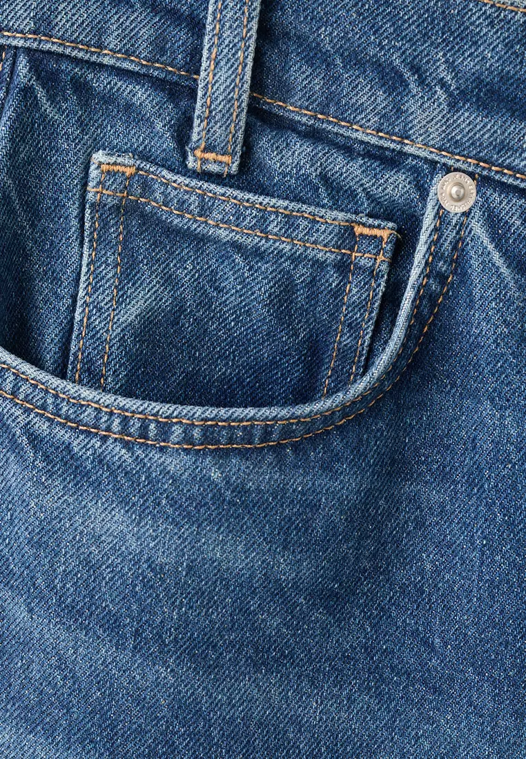 Wide-Leg Mid-Rise Jeans With A Crossover Waistband