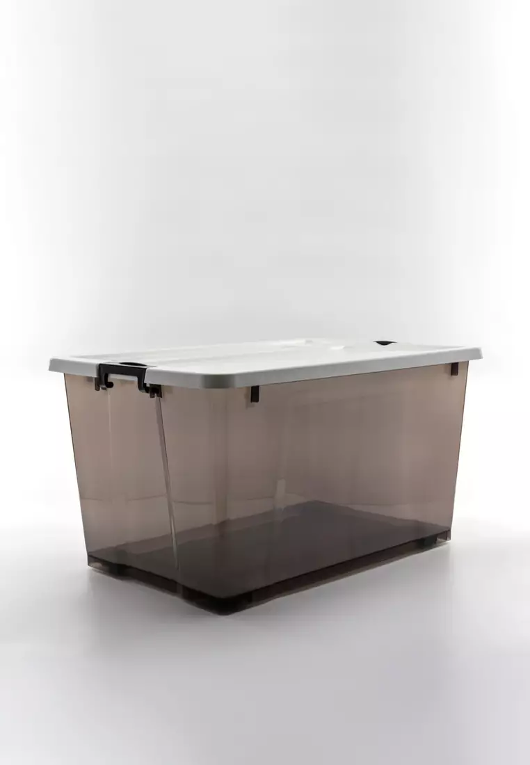 Clear Storage Container with Wheels, 52L, Sold by at Home