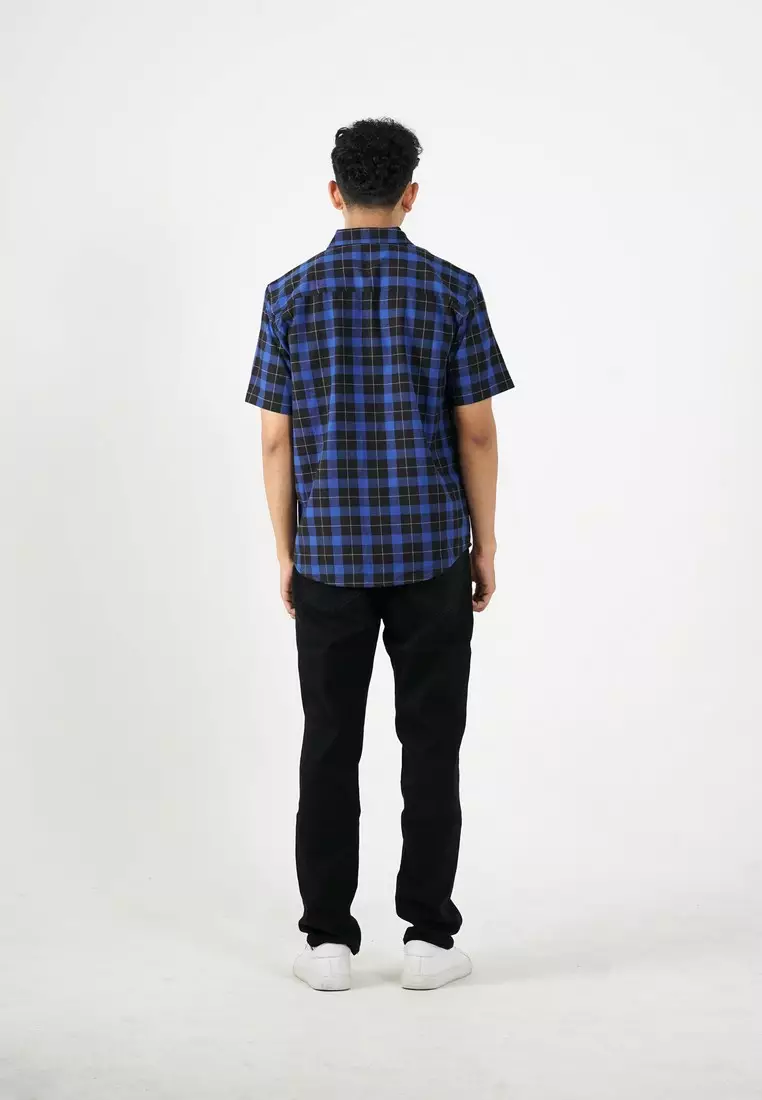 Greenlight Men's Flannel Plaid Shirt Short Sleeve Regular Fit Creo OL-C040225