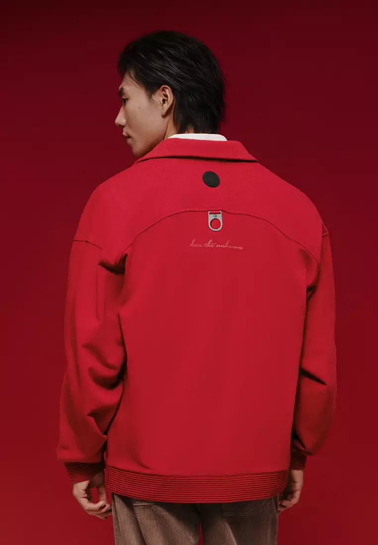 男裝馬年主題 LOGO 寬鬆盤扣中式外套