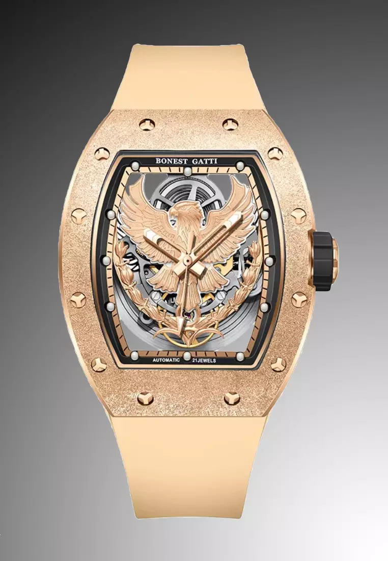 EAGLE Automatic Unisex Stainless Steel Watch, Rubber Strap