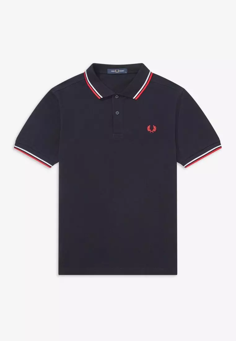 Fred Perry M3600 Twin Tipped Fred Perry Shirt (Navy/White/Red)