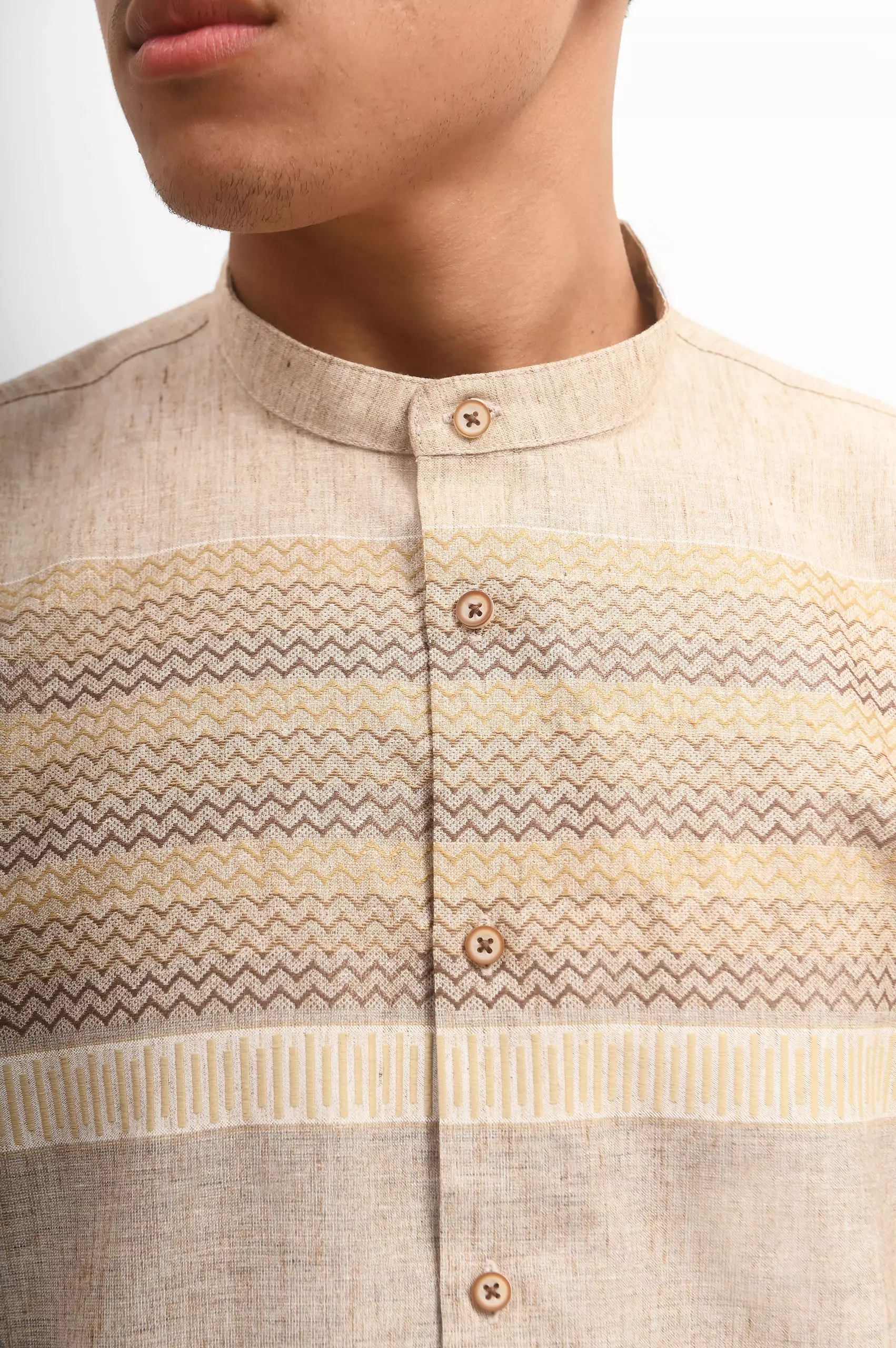 MANZONE Kemeja Koko Lengan Pendek Pria DARGHAN - BROWN