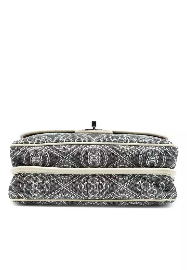 Pre-Loved Chanel Camellia Printed Canvas Double Side Flap