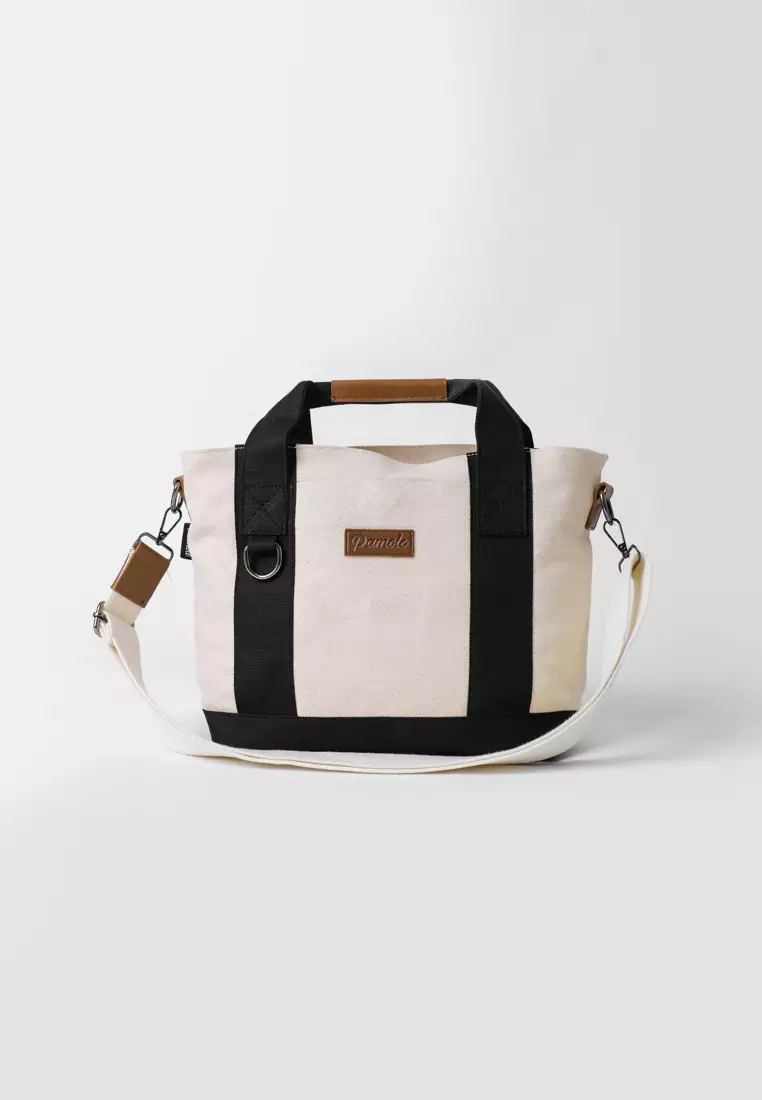 Pamole - Tas Selempang Wanita Bahan Kanvas Penutup Resleting - Kelly Series Comb Hitam