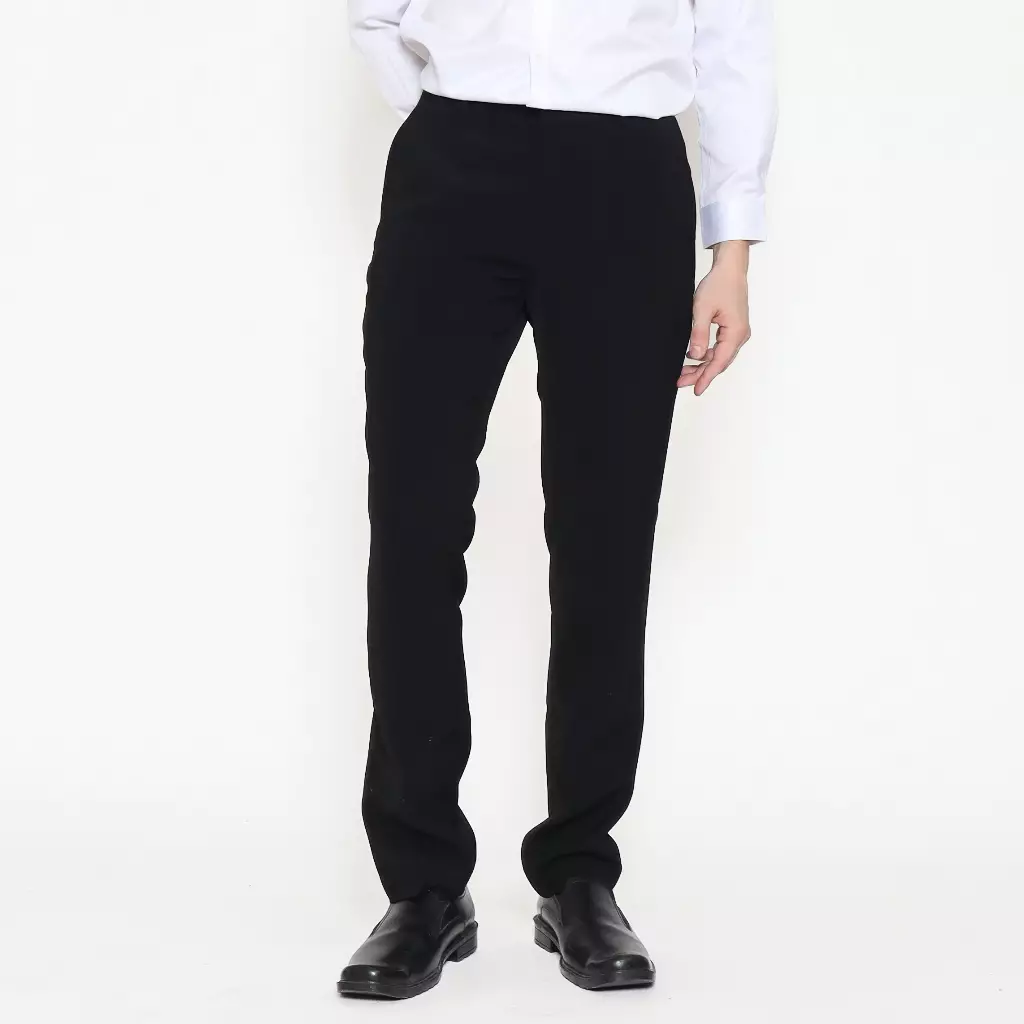 Schoeller Celana Formal Pria Slim Fit Hitam – Artikel Kito | Celana Kantor Bahan Premium