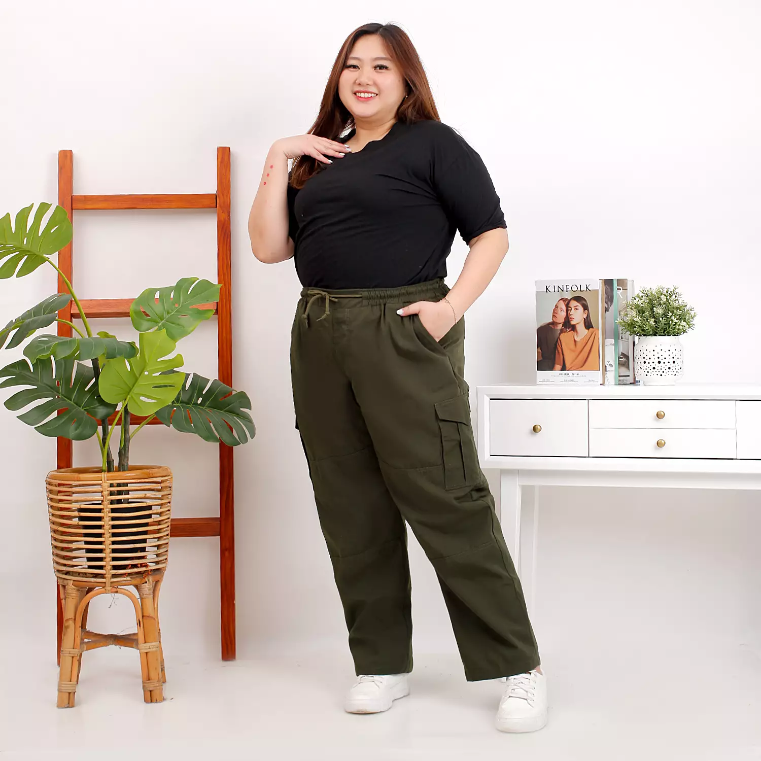  DESSY BIG Celana Cargo Wanita Ukuran Besar BIG SIZE Cargo Pants - ARMY