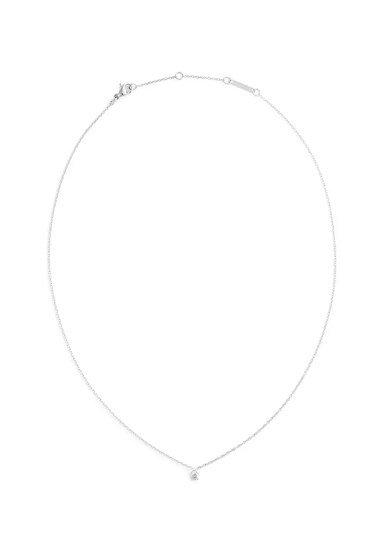 Mirelle Solitaire Necklace Silver - Unisex Necklace for women and men stainless steel crystal Necklace DW Official Authentic Original