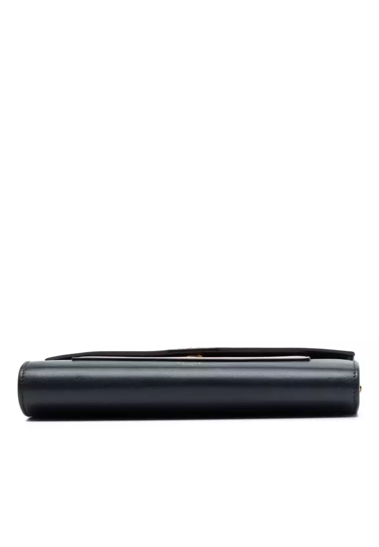Pre-Loved Celine Tricolor Leather Pocket Envelope Wallet On Chain
