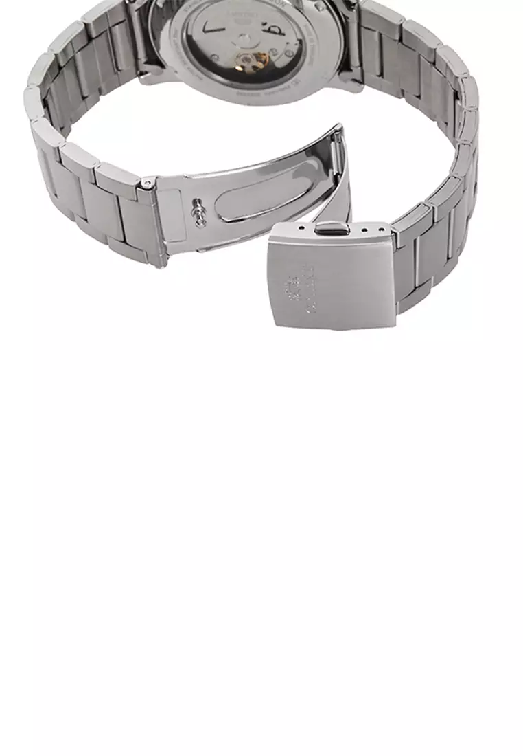 Orient Commuter RA- AA0C02L Automatic 41.9mm Day Date Blue Dial Metal Silver