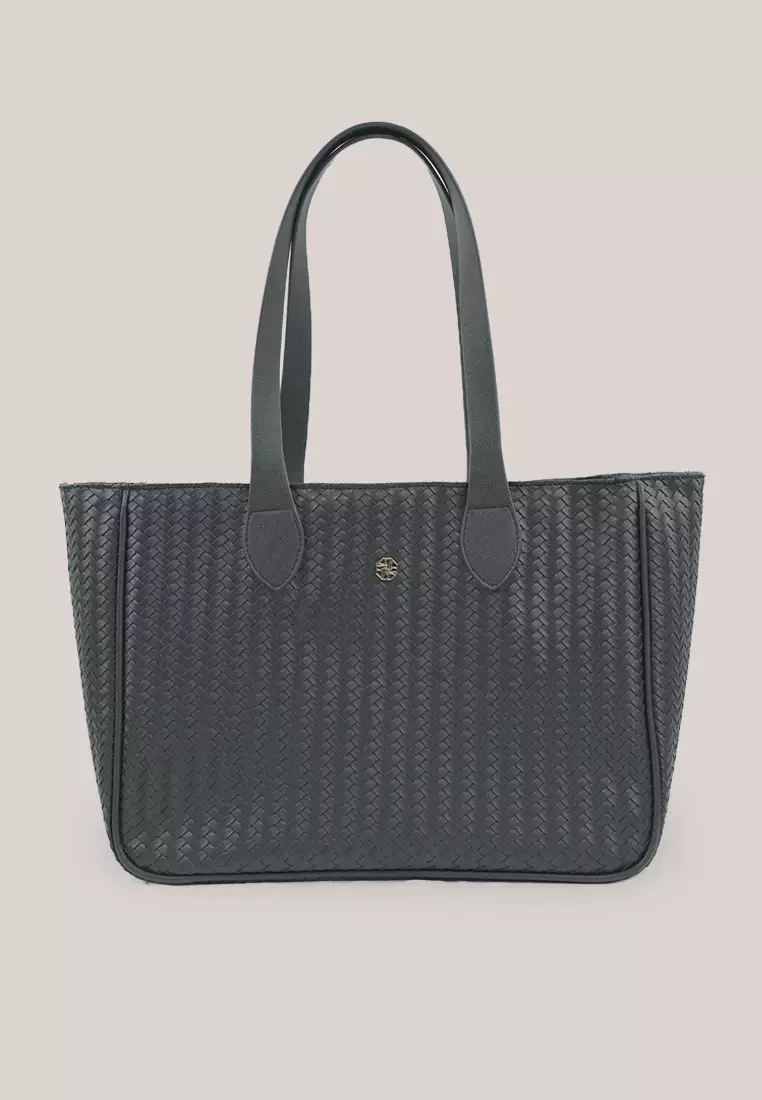 Siti Khadijah Braided Tote Bag in Black