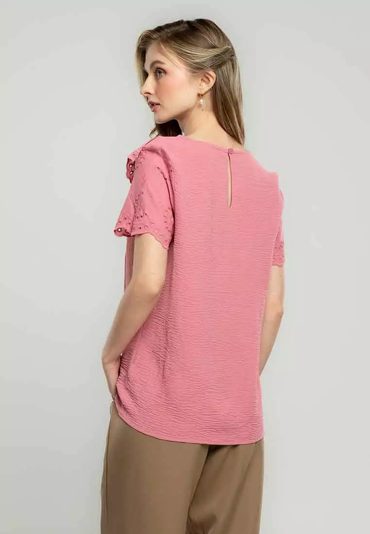 Imani Eyelet Embroidered Linen Blouse