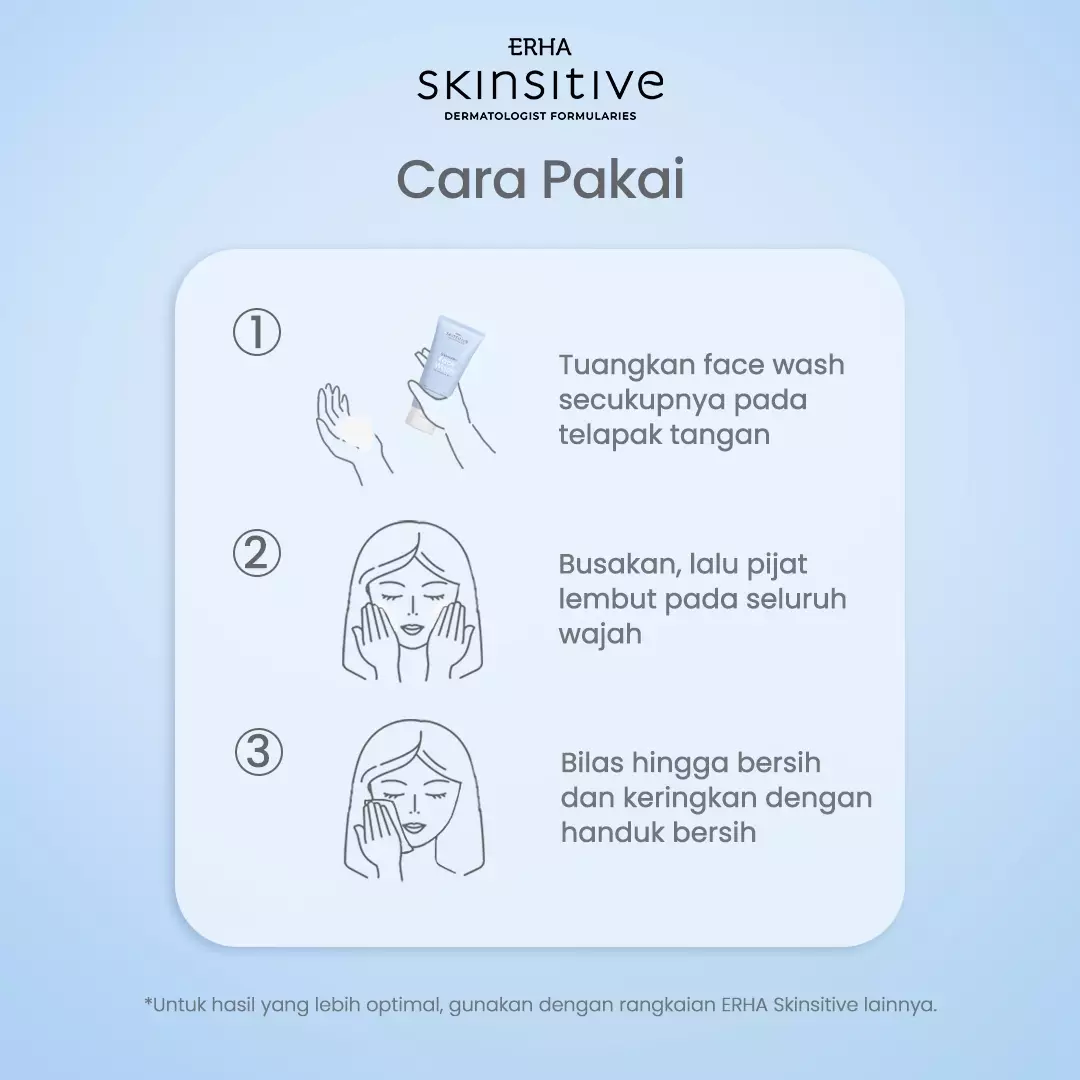 ERHA Skinsitive Ultracalm Face Wash 80g | Sabun Cuci Muka Semua Jenis Kulit (Normal - Sensitif) dengan Panthenol, Aloe Vera Extract | Melembapkan, Kulit Tidak Ketarik | PH Balance, Hypoallergenic, Gentle, Calming | Memperkuat Skin Barrier