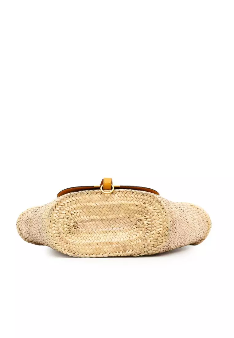 Pre-Loved Chloé Medium Raffia Marcie Basket Tote