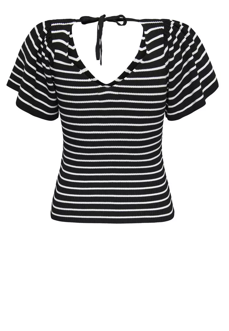 Leelo Stripe Back V-Neck Top