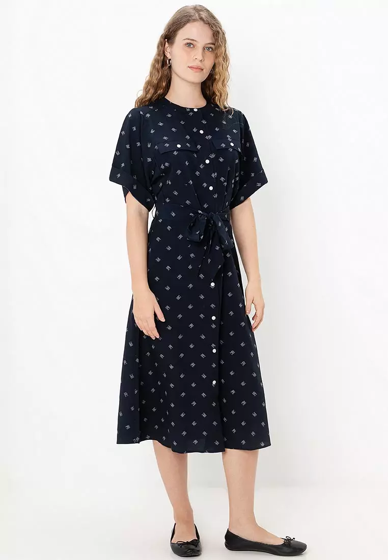 knee length dresses for ladies Tommy jeans  Tjw Rib Bodycon Midi Dress  campaign-outlet  Blue