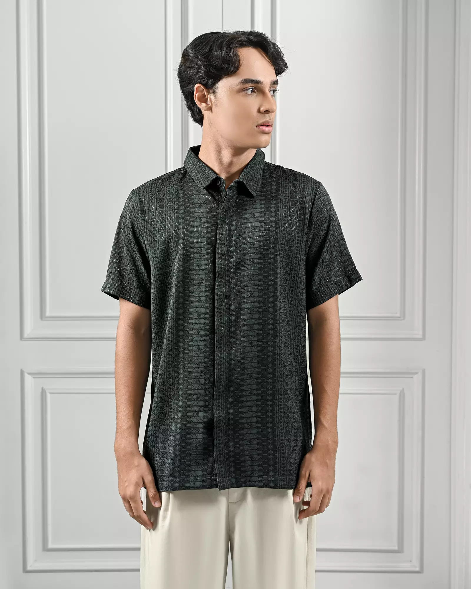 KASEP MADANA SHIRT / KEMEJA PRIA / BAJU LEBARAN - EMERALD