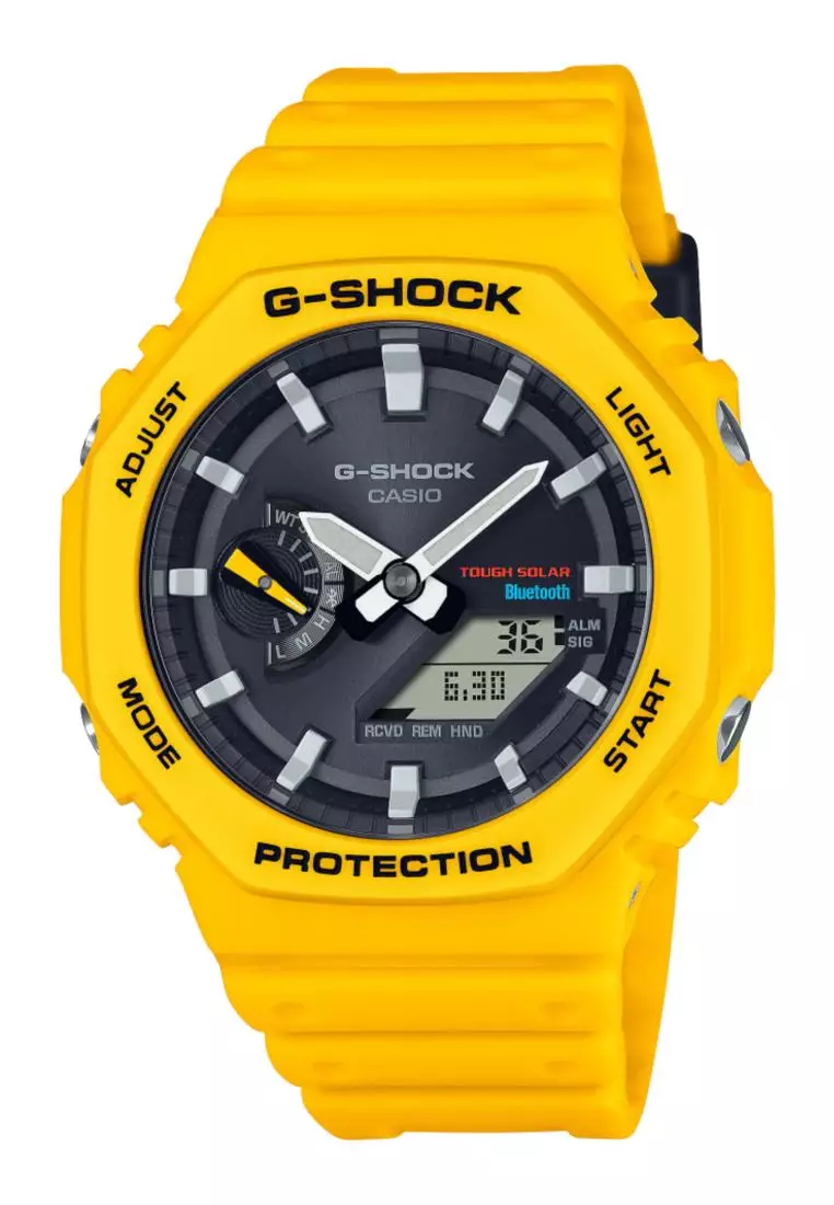 Buy CASIO Casio G-Shock Yellow Resin Strap Men Watch GA-B2100C