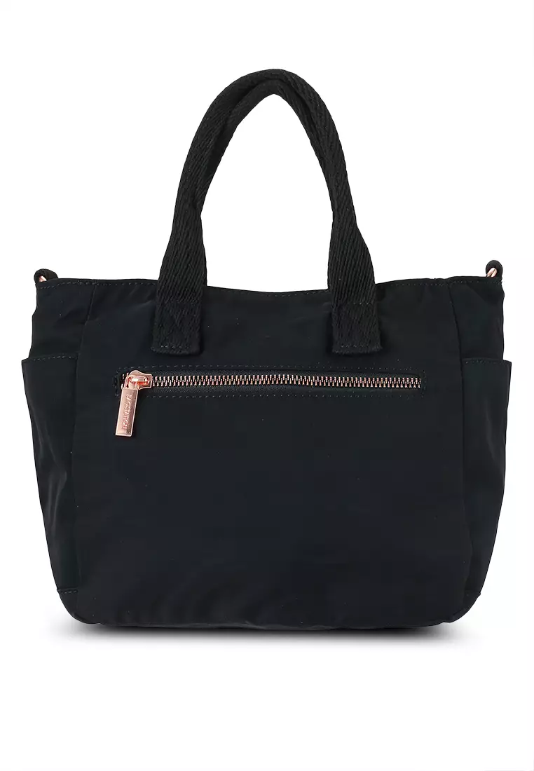 Rose Gold Series Crinkle Nylon Convertible Top Handle Bag