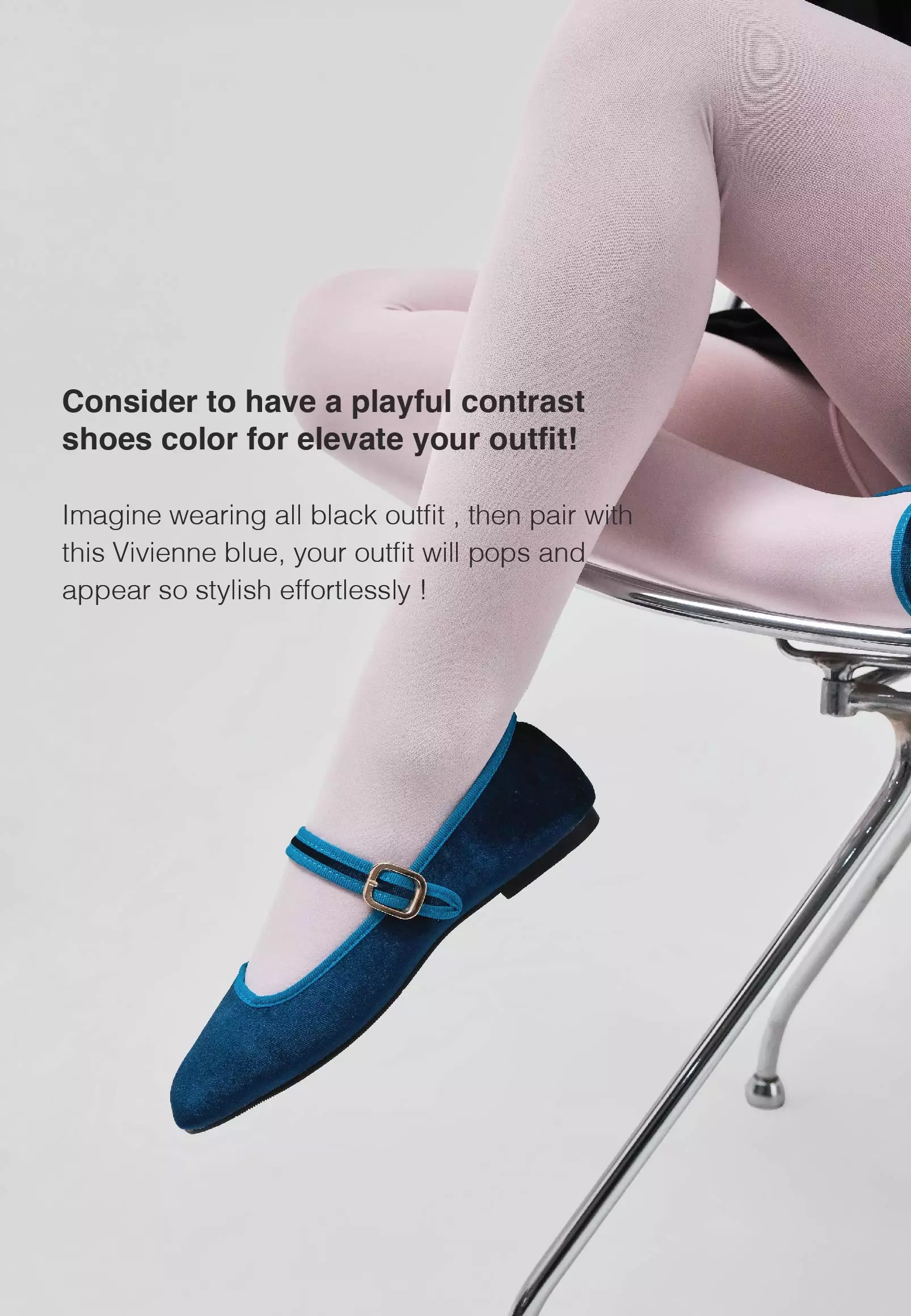 Vivienne Flat Ballerina Shoes in Blue