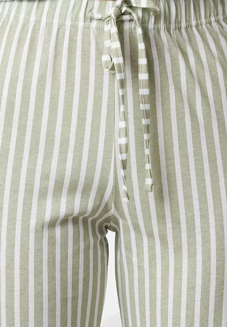 Mint 100% Cotton Striped Knitted Pajama Bottoms THMAW24PJ00001