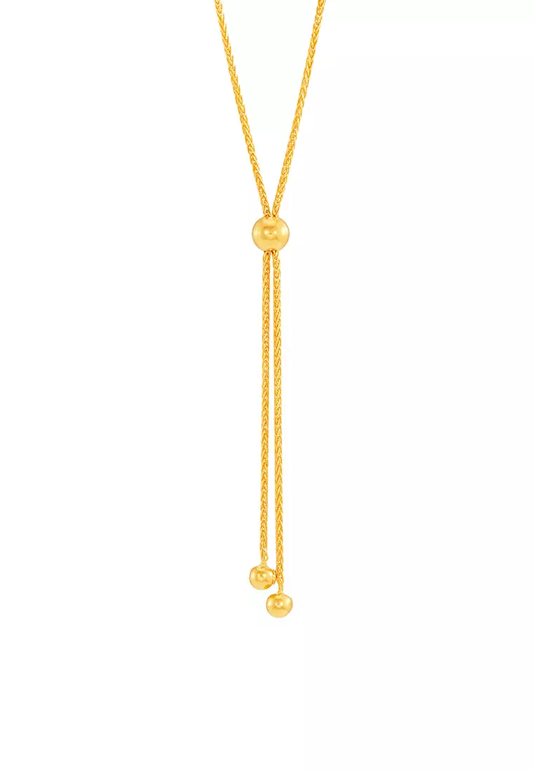 Golden colour top necklace online shopping