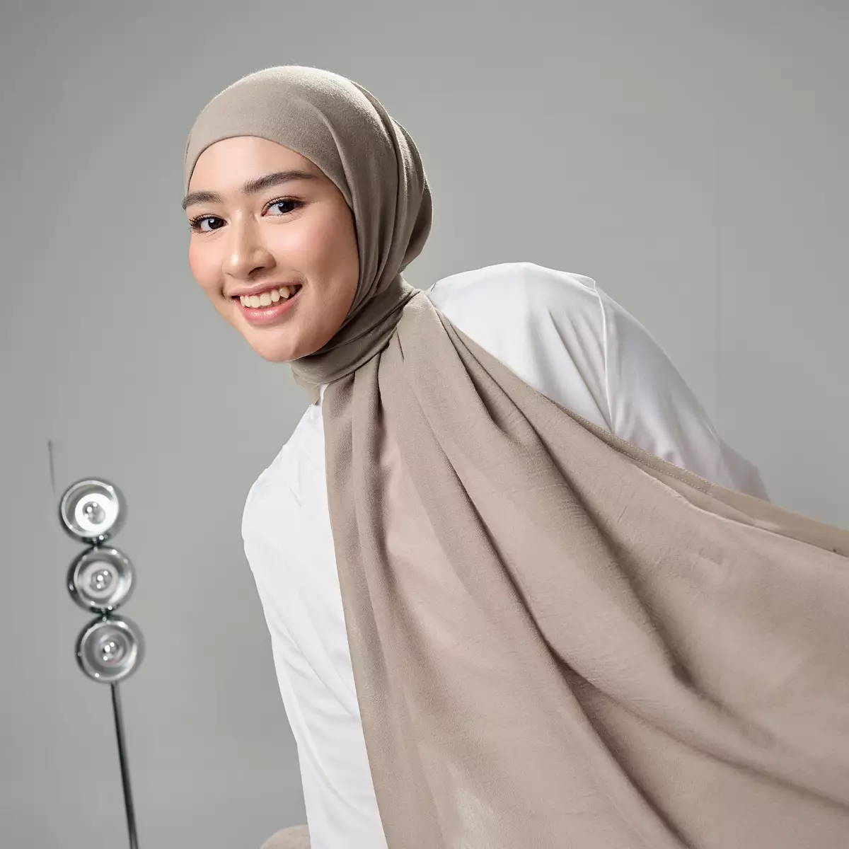 ZM Zaskia Mecca - Yona Brunette | Arabian Shawl Pashmina Hijab Premium