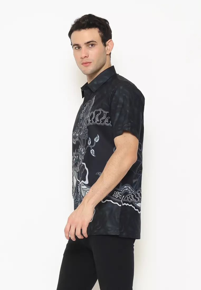 MAGINOT BATIK FURING EXCLUSIVE JIVA Batik FURING EXCLUSIVE Pria Slim Fit Lengan Pendek