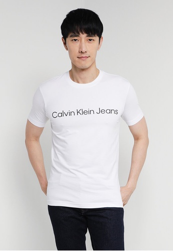 Calvin Klein white Slim Instit Tee - Calvin Klein Jeans 92517AA4A7F2F5GS_1
