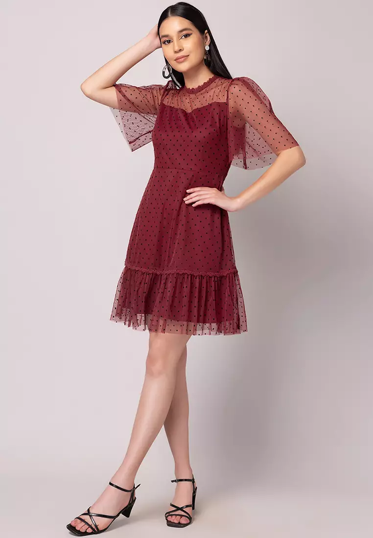 Red Ruffled Mini Dress
