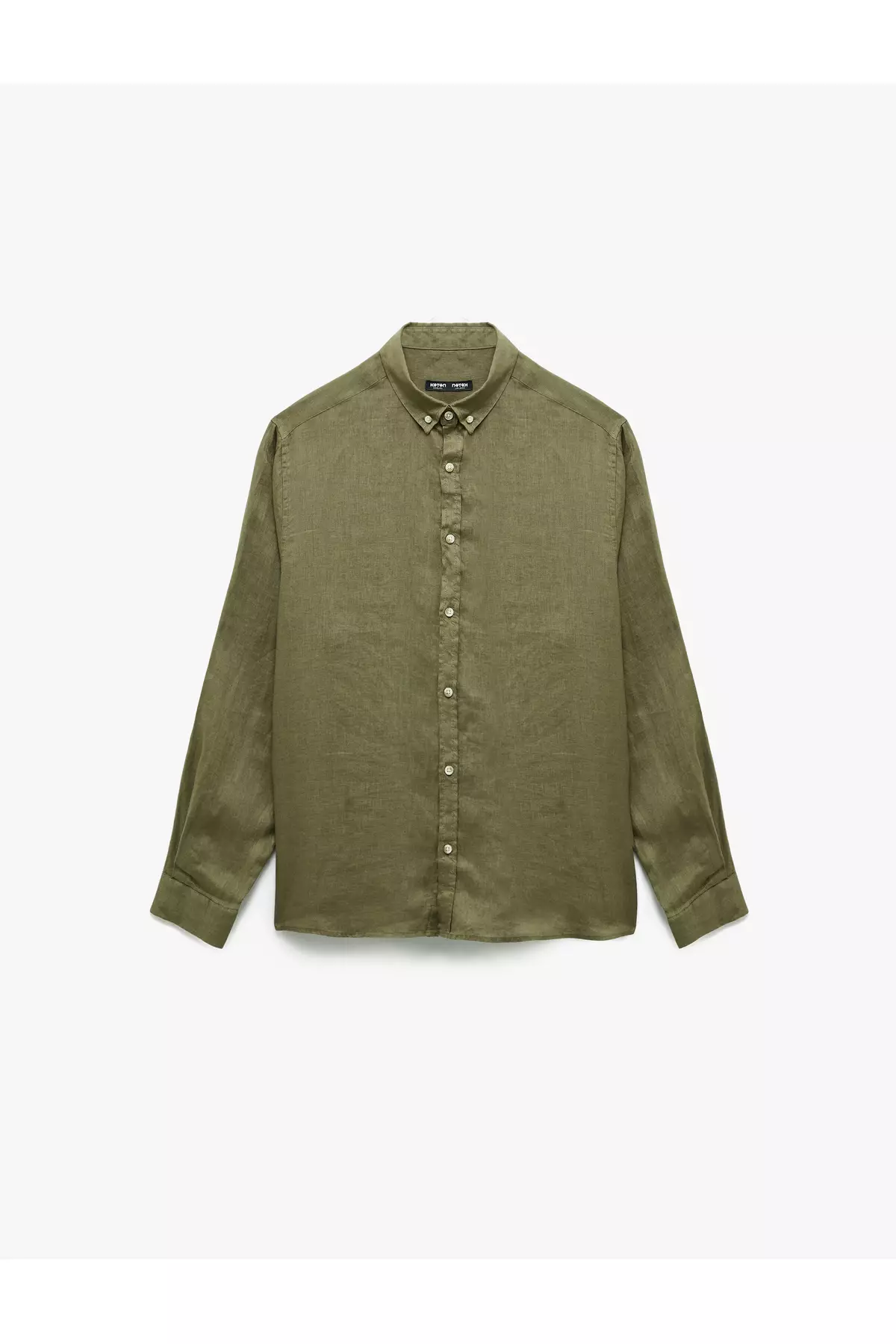 Long Sleeve Regular Fit Button Collar Classic Linen Shirt