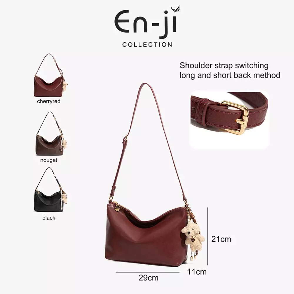 En-ji Nodam Shoulderbag Wanita Warna Cherryred