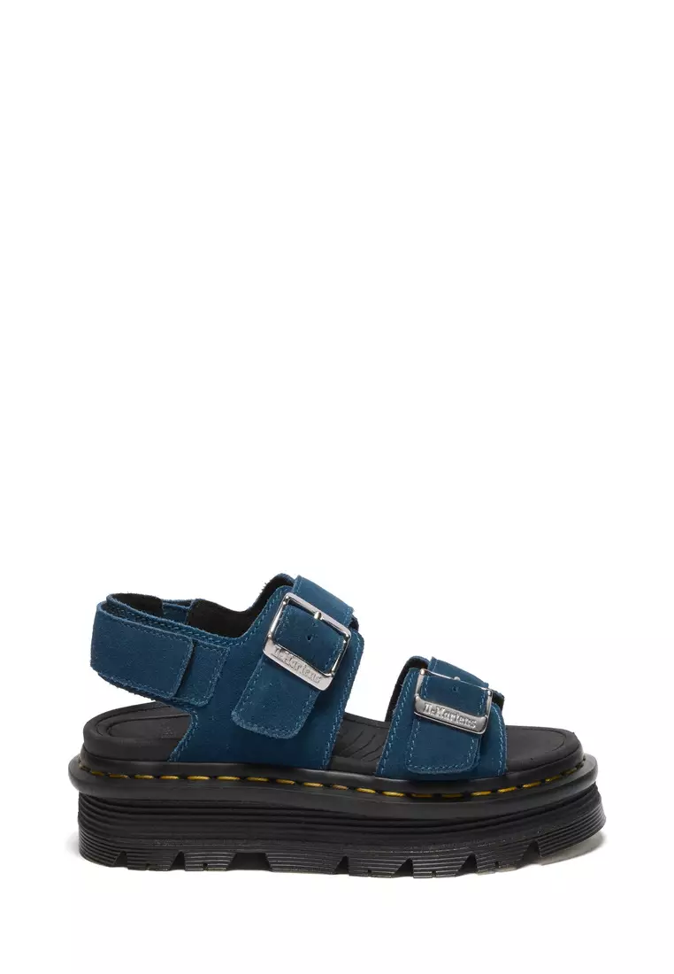 Buy Dr. Martens Zebzag Strap Suede Blue Sandals Women 2026 Online
