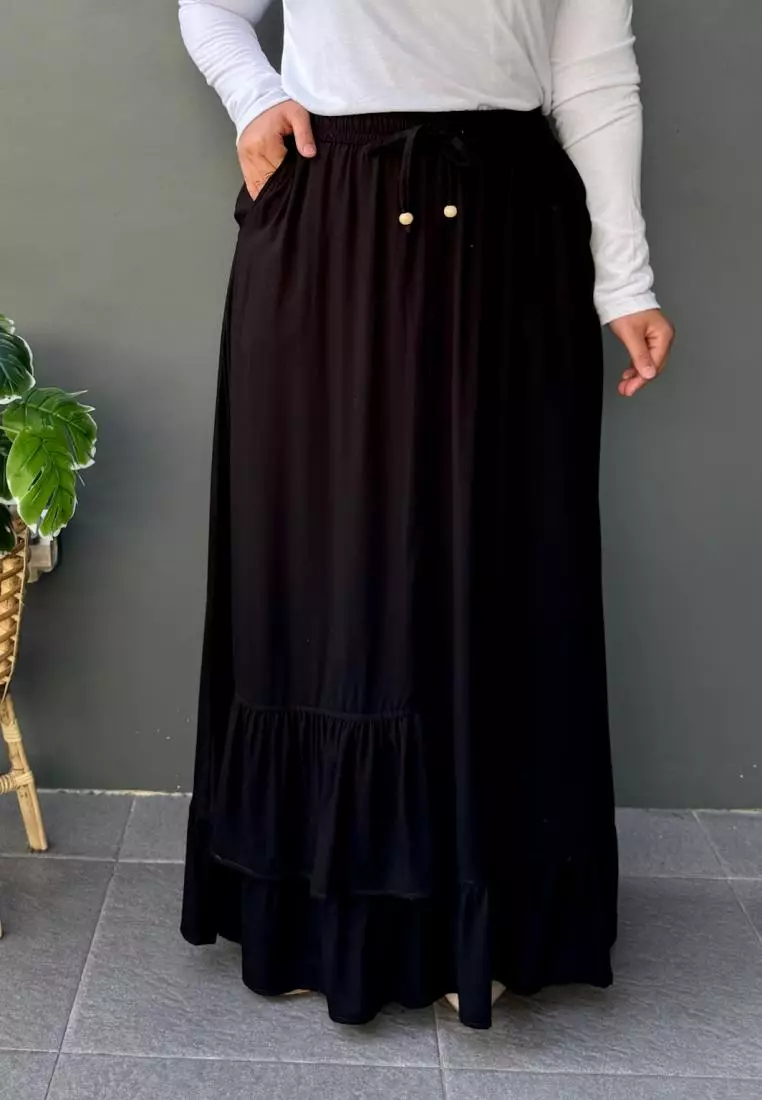 Inayah A-Line Skirt (Rok Panjang Katun Muslimah Bawah Lebar)