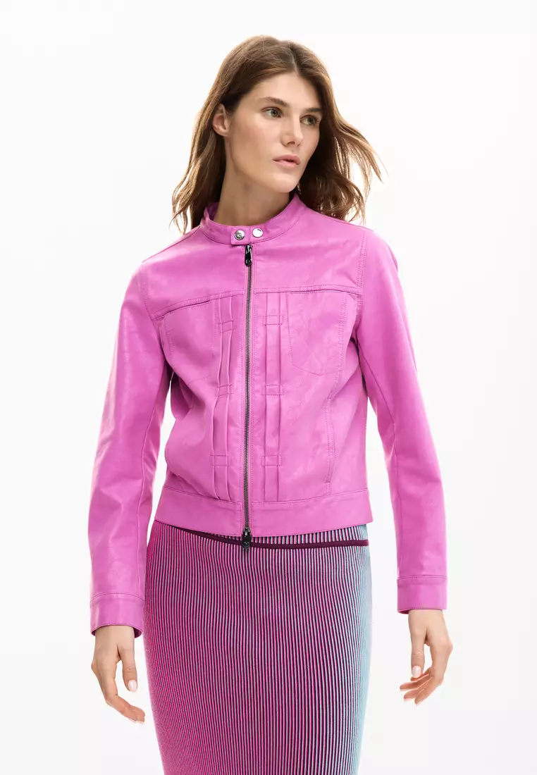 Faux leather coat