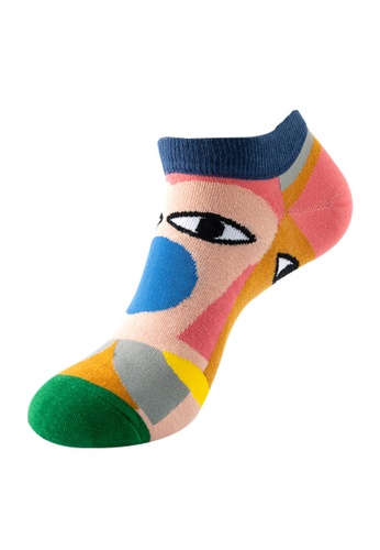 Kings Collection pink Abstract Pattern Low Cut Socks (One Size) HS202287g 327B4AA8D03934GS_1