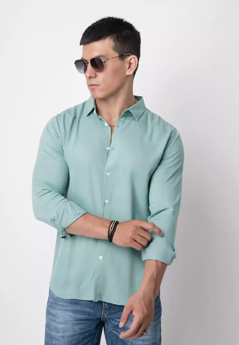 Viscose Viking Blue Casual Shirt