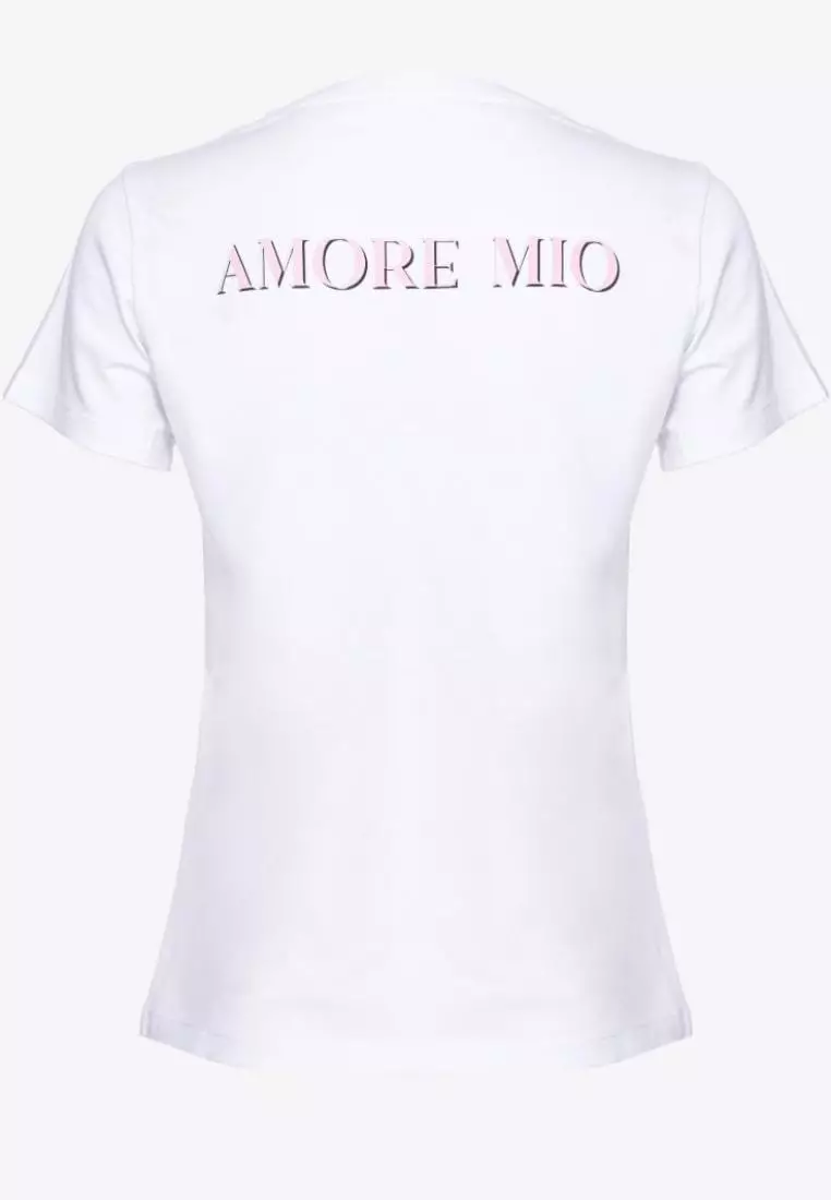 PINKO ピンコ クイーン・オブ・ザ・ロード モータ Tシャツ人気 T-shirt stampa motociclista Queen of The Road Pinko