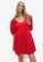 Mango red Frill Cotton Dress 54E6BAA135F4BCGS_1