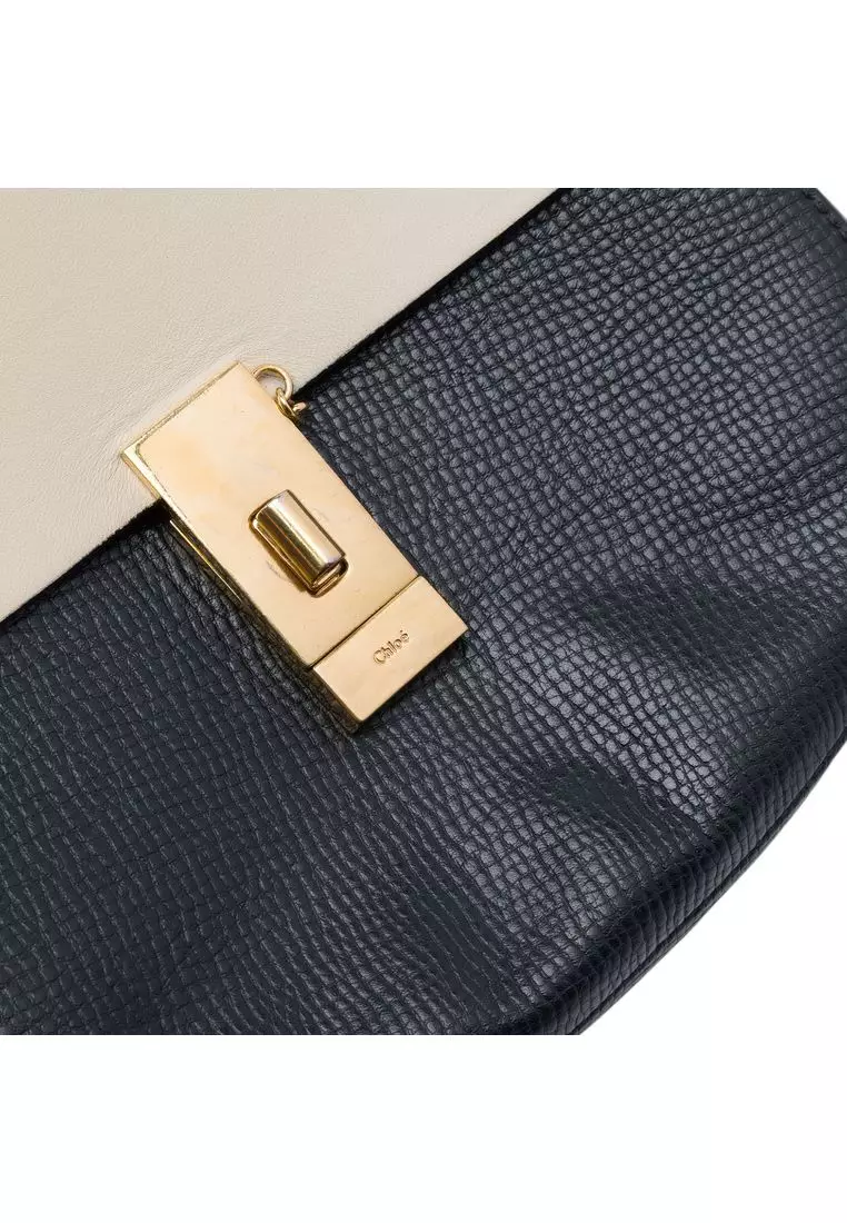 Pre-Loved Chloé Small Bicolor Smooth And Grained Calfskin Drew Crossbody
