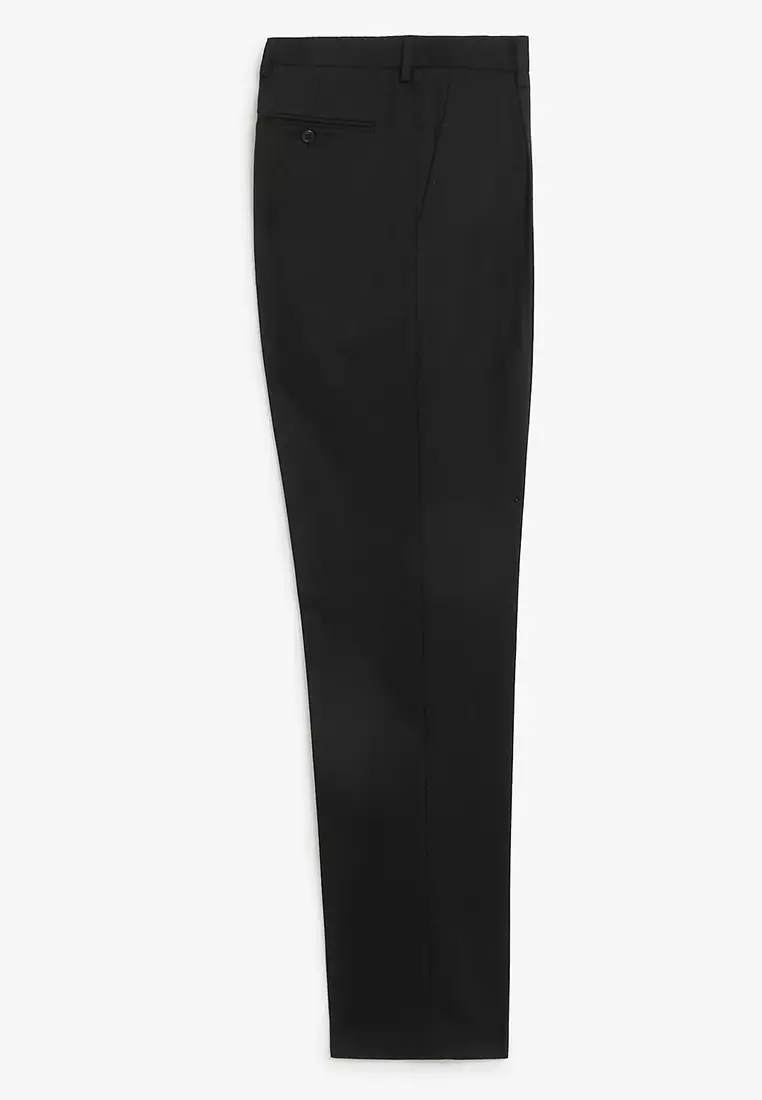 Regular Fit Wool Blend Trousers