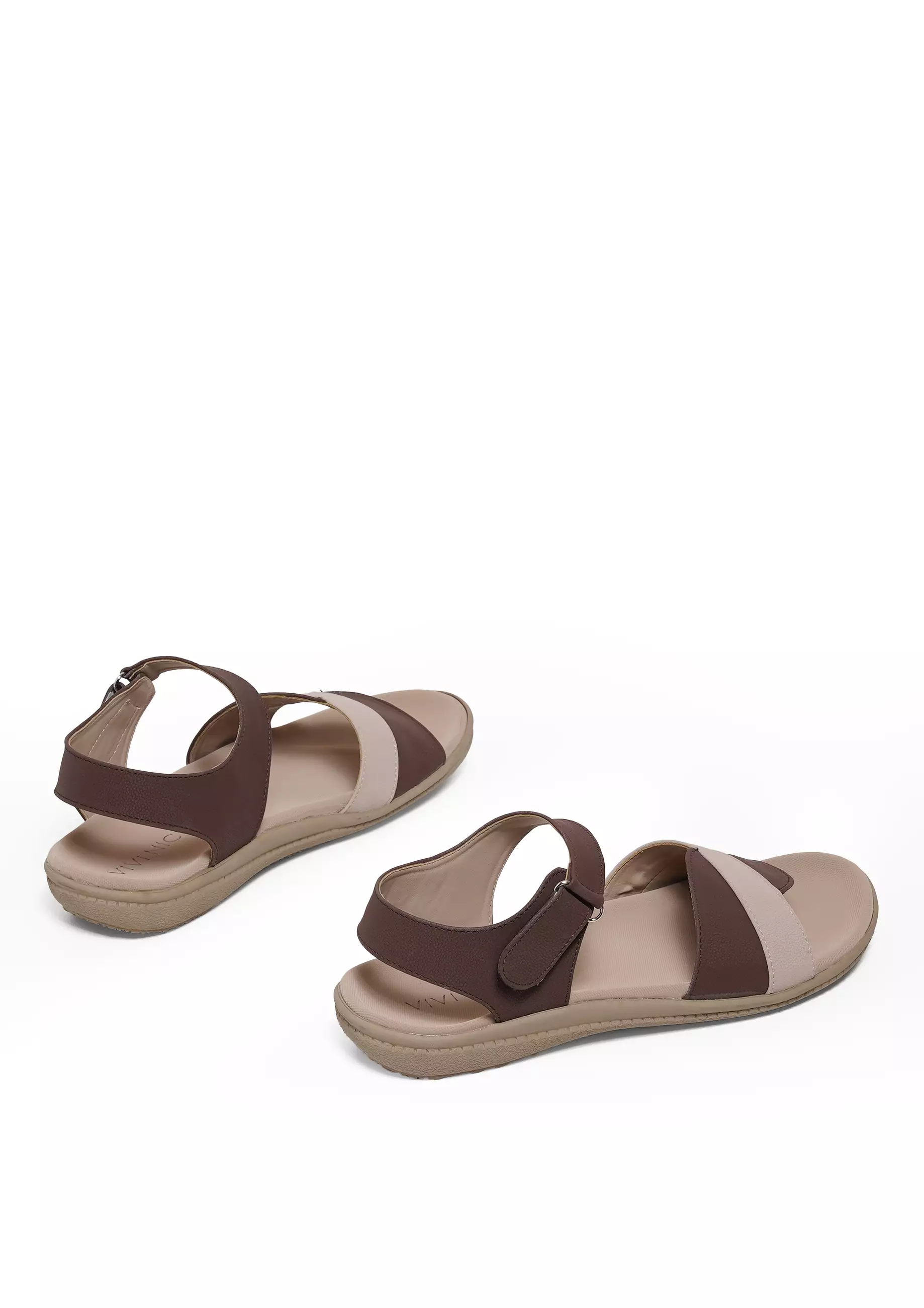 VIVI NICI - Agnia Sandal Wanita Teplek Downtown Brown