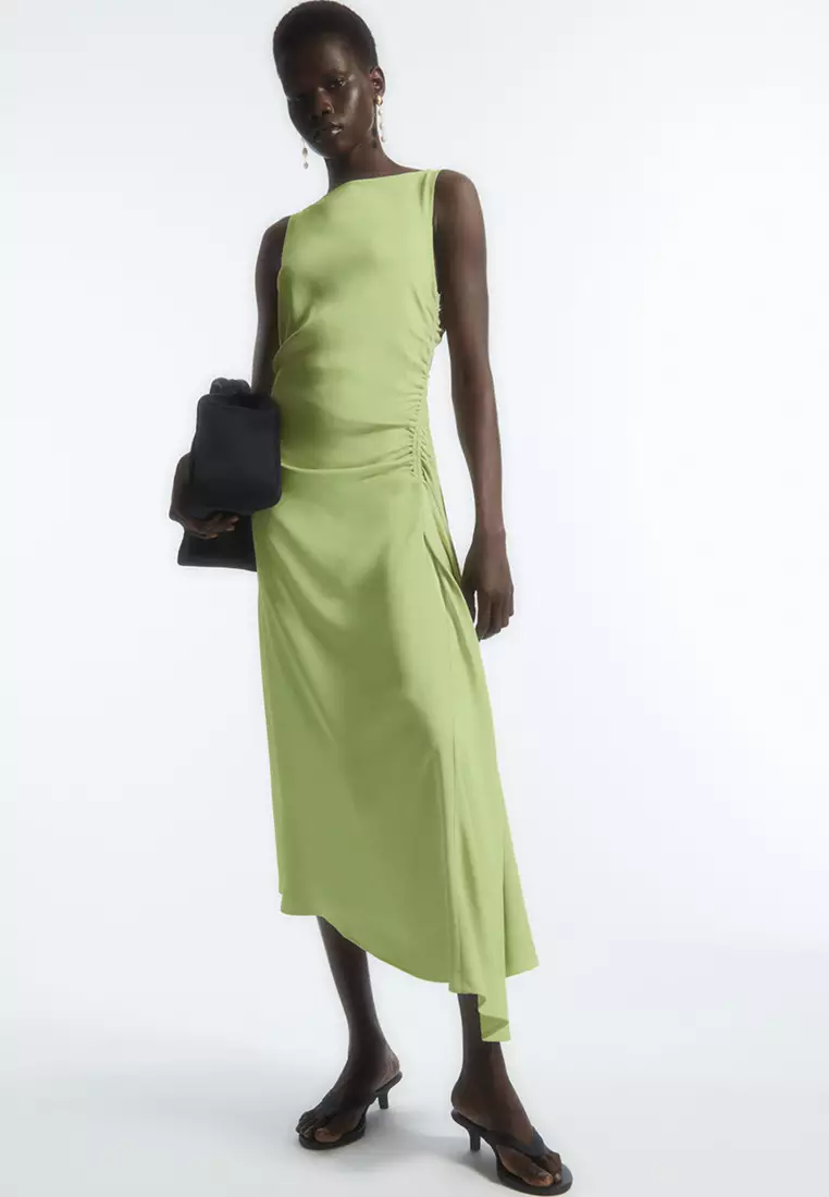 Green asymmetric dress hotsell