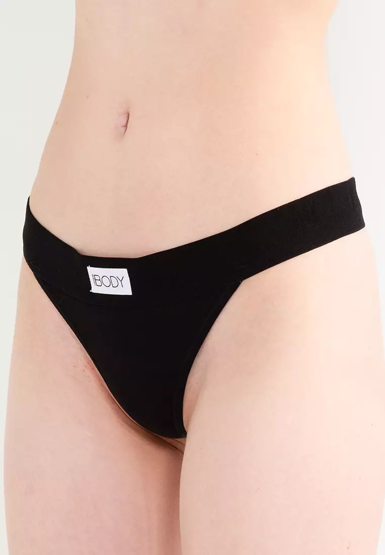 Buy Cotton On Body Cotton Tanga G-String Brief in Black 2024 Online