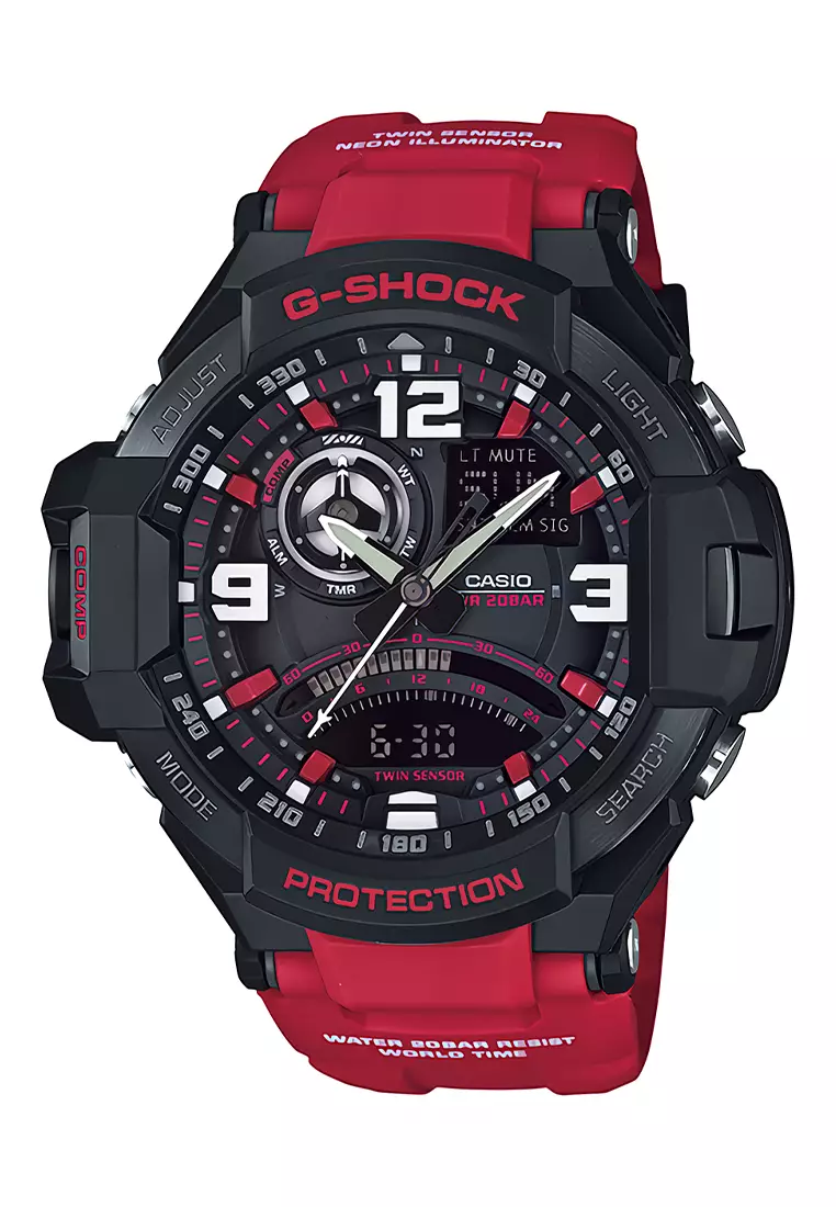 Jam Tangan Casio G-Shock GA-1000-4B Master Of G - Air Gravity Master Analog Digital - Resin Band