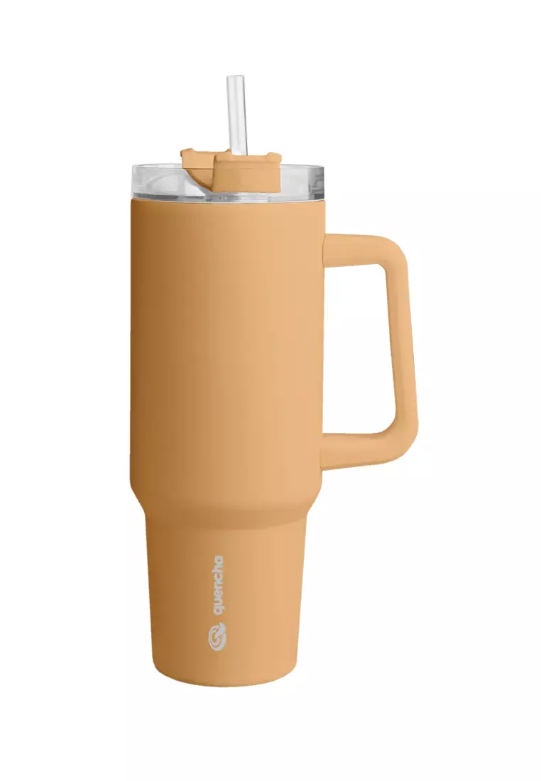 37oz Stainless Steel Straw Lid Insulated Mug Tumbler 1100ml Double Wall 24Hr Cold BPA-Free - Autumn Sunset