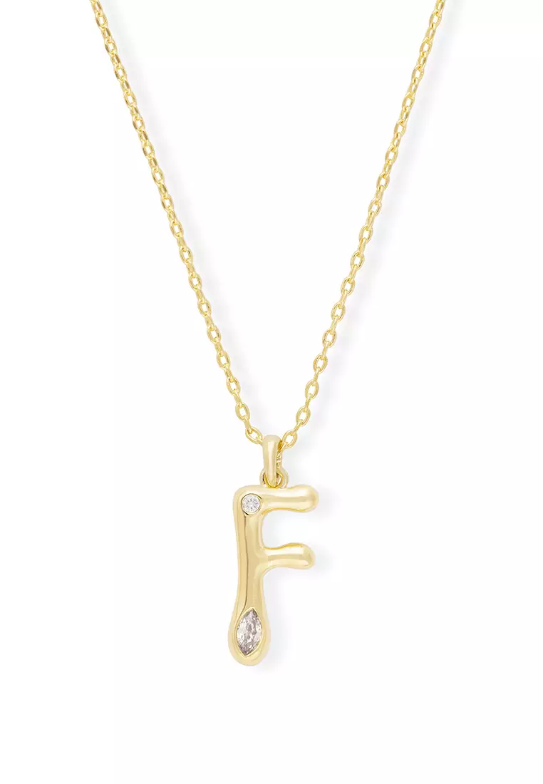 Buy Wanderlust Co Alphabet Bubble Pendant Necklace Letter F