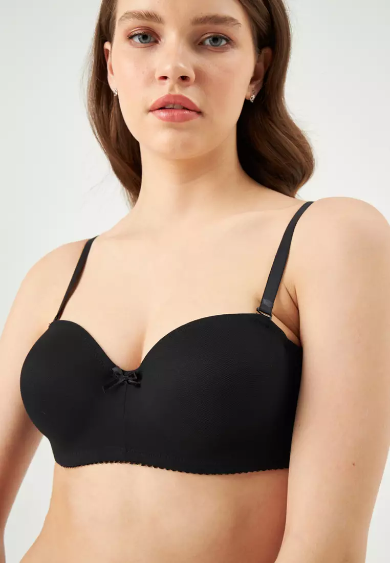 Plus Size Wired Minimizers Push Up Bra With Transparent Lace And